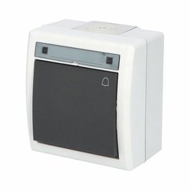 ATLAS IP55 Tlačítko symbol "zvonek" č.1/0, šedé