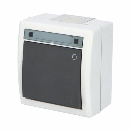 ATLAS IP55 Tlačítko symbol "světlo" č.1/0, šedé