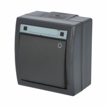 ATLAS IP55 Tlačítko symbol "světlo" č.1/0, antracitové