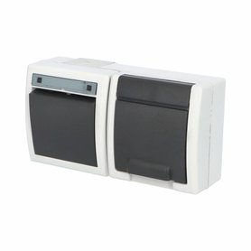 ATLAS IP55 Přepínač č.6+zásuvka 2P+PE