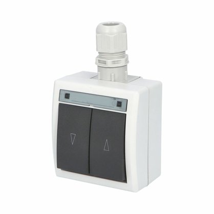 ATLAS IP65 Spínač žaluziový č.1/0+1/0 s vývodkou M20