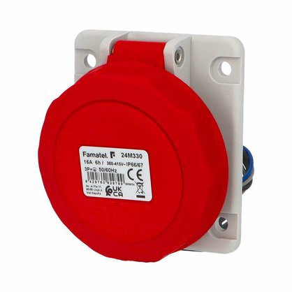 Zásuvka vestavná 24M330 IP66-67/400V/16A/4P 6h