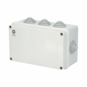 Krabice SolidBOX 68072 IP55, 198x139x82mm, plné víko, stupňovité vývodky (8x)