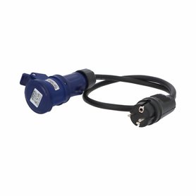 Gum. prodlužovací kabel 1,5m s spojkou a vidlicí 230V 16A/3P 6H CEE/ 230V 16A domovní IP54