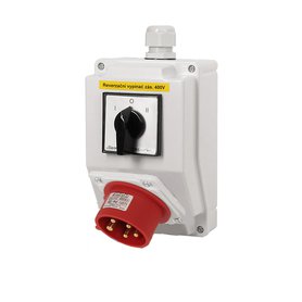 Zás. krabice SmartBOX s přepínačem I-0-II sb340 IP44 a přívodkou 400V/32A/5