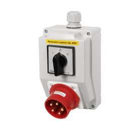Zás. krabice SmartBOX s přepínačem I-0-II sb330 IP44 a přívodkou 400V/16A/5